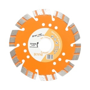 Disc diamantat turbo segmentat 125x22.23mm, segment 10mm pentru taiere beton armat, piatra dura, pavele, boltari Breckner Germany, BRECKNER GERMANY, BK79749