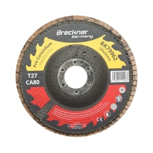 Disc lamelar abraziv corund T27 CA80, 125x22mm pentru slefuire/polizare inox si metal , Cod: BK79962,Breckner Germany
