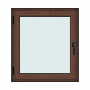Fereastra 100x110cm, 1 canat, maro, nuc, stanga si rabatare, Klass, 7cm, 6 camere, 2 garnituri