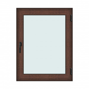 Fereastra 100x130cm, 1 canat, maro, nuc, dreapta si rabatare, Klass, 7cm, 6 camere, 2 garnituri - Img 1