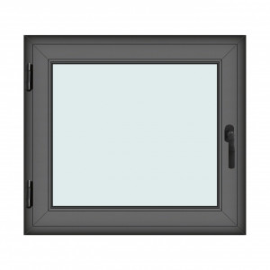 Fereastra 100x90cm, 1 canat, antracit, stanga si rabatare, Klass, 7cm, 6 camere, 2 garnituri - Img 1