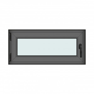 Fereastra 110x50cm, 1 canat, antracit, stanga si rabatare, Klass, 7cm, 6 camere, 2 garnituri