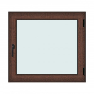 Fereastra 120x110cm, 1 canat, maro, nuc, dreapta si rabatare, Klass, 7cm, 6 camere, 2 garnituri - Img 1