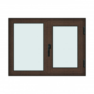 Fereastra 120x90cm, 2 canate, wenge (tabac), dreapta si rabatare, Klass, 7cm, 6 camere, 2 garnituri - Img 1