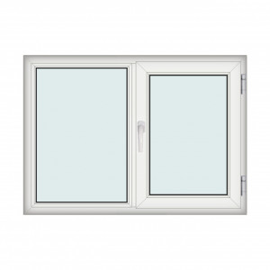 Fereastra 140x100cm, 2 canate, alb, dreapta si rabatare, Klass, 7cm, 6 camere, 2 garnituri - Img 1