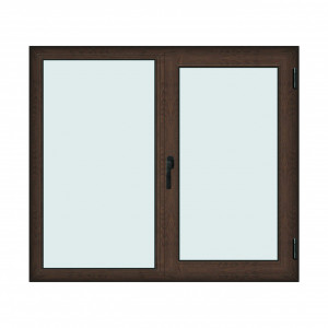 Fereastra 160x140cm, 2 canate, wenge (tabac), dreapta si rabatare, Klass, 7cm, 6 camere, 2 garnituri