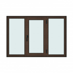 Fereastra 190x130cm, 3 canate, wenge (tabac), dreapta si rabatare, Klass, 7cm, 6 camere, 2 garnituri