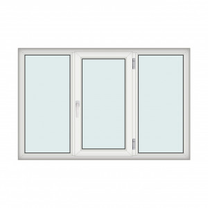 Fereastra 200x130cm, 3 canate, alb, dreapta si rabatare, Klass, 7cm, 6 camere, 2 garnituri - Img 1