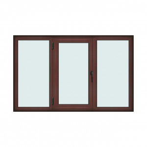 Fereastra 205x130cm, 3 canate, mahon, stanga si rabatare, Klass, 7cm, 6 camere, 2 garnituri - Img 1