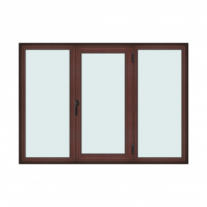 Fereastra 210x150cm, 3 canate, mahon, dreapta si rabatare, Klass, 7cm, 6 camere, 2 garnituri - Img 1