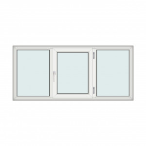 Fereastra 220x100cm, 3 canate, alb, dreapta si rabatare, Klass, 7cm, 6 camere, 2 garnituri