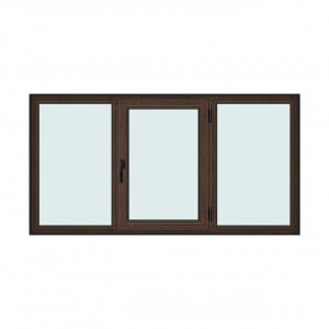Fereastra 230x120cm, 3 canate, wenge (tabac), dreapta si rabatare, Klass, 7cm, 6 camere, 2 garnituri - Img 1