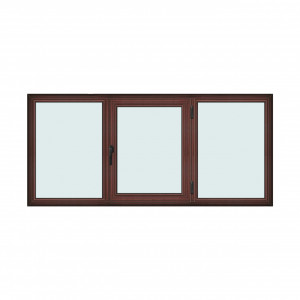 Fereastra 240x110cm, 3 canate, mahon, dreapta si rabatare, Klass, 7cm, 6 camere, 2 garnituri