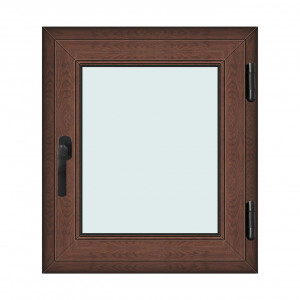 Fereastra 70x80cm, 1 canat, maro, nuc, dreapta si rabatare, Klass, 7cm, 6 camere, 2 garnituri