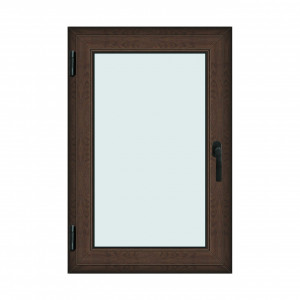 Fereastra 80x120cm, 1 canat, wenge (tabac), stanga si rabatare, Klass, 7cm, 6 camere, 2 garnituri