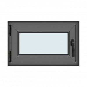 Fereastra 80x50cm, 1 canat, antracit, stanga si rabatare, Klass, 7cm, 6 camere, 2 garnituri