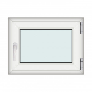 Fereastra 80x60cm, 1 canat, alb, dreapta si rabatare, Klass, 7cm, 6 camere, 2 garnituri