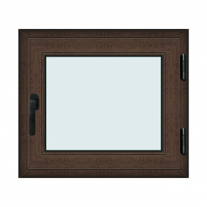 Fereastra 80x70cm, 1 canat, wenge (tabac), dreapta si rabatare, Klass, 7cm, 6 camere, 2 garnituri - Img 1