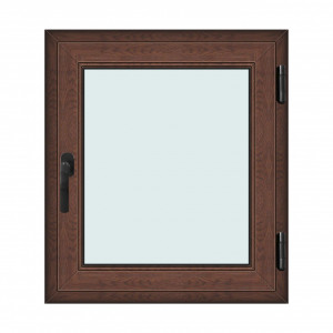 Fereastra 80x90cm, 1 canat, maro, nuc, dreapta si rabatare, Klass, 7cm, 6 camere, 2 garnituri - Img 1