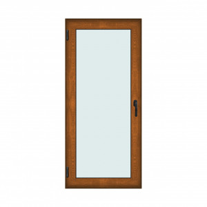 Fereastra 90x200cm, 1 canat, maro, stejar auriu, stanga si rabatare, Klass, 7cm, 6 camere, 2 garnituri