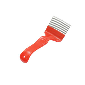Furculita apicola pentru descapacit cu dinti drepti din inox cu maner plastic 210mm, Cod: DISKR93