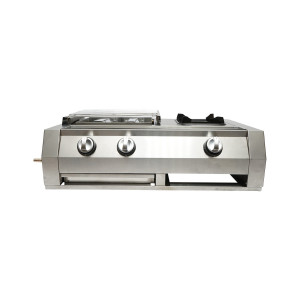 Gratar camping cu grill, 2 arzatoare si 1 zona de gatit, 676x400x185mm, Cod: DISLD01, Breckner Germany - Img 3