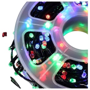Instalație de Crăciun – Rolă 50 m Real, 240 LED V8 „Diamant”, 8 Jocuri de Lumini, Multicolor, Interior/Exterior - Img 5
