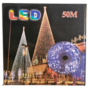 Instalație de Crăciun – Rolă 50 m Real, 240 LED V8 „Diamant”, 8 Jocuri de Lumini, Multicolor, Interior/Exterior - Img 6
