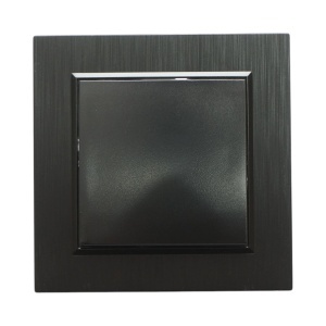 Intrerupator simplu negru incastrat 220V, 10AX, ABS 80x80mm, DISRP35 - Img 2