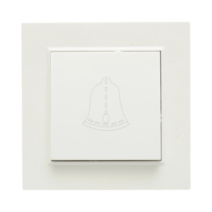 Intrerupator sonerie cu revenire alb incastrat 220V, 10AX, ABS 80x80mm, DISRP31