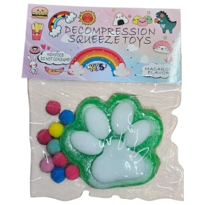 Jucărie Antistres Squeeze Toy – Lăbuță Multicolor, 6 cm - Verde/Alb