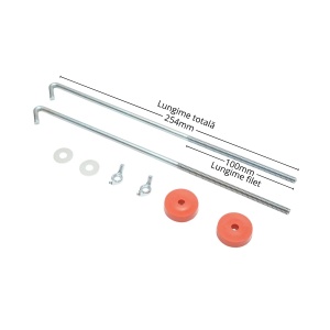 Kit fixare baterie auto cu tije filetate 254mm, DISTP59
