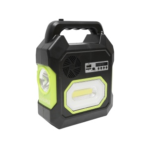 Kit iluminat portabil LED cu 3 becuri/proiector, radio FM panou solar si baterie 6V, 4.5 Ah pentru pescuit camping GD-15, Cod: DISLK27 , Brand: GDPLUS - Img 4