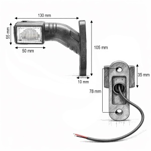 Lampa gabarit laterala LED 3 functii 12V-24V rosu-alb-galben 140mm Breckner Germany, BRECKNER GERMANY, BK00311 - Img 3