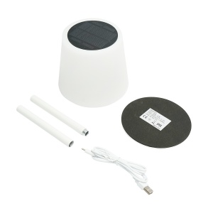 Lampa solara LED 2W, panou solar 0.7W, baterie 3.7V 1200mAh, USB 5V 1A, alb, Cod: BK69930, Brand: BRECKNER GERMANY - Img 2