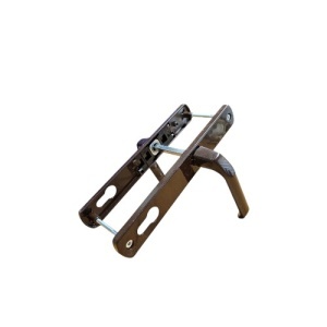 Maner usa, aluminiu, cu arc, latime sild 35mm, interax 92mm, maro, nuc, reversibil, tija si suruburi incluse, Glasspandoor - Img 2