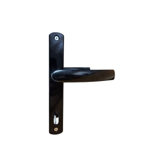 Maner usa, aluminiu, cu arc, latime sild 35mm, interax 92mm, negru, reversibil, tija si suruburi incluse, Glasspandoor - Img 4