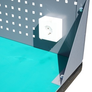 Masa, banc de lucru atelier cu priza 220V si panou perforat 1200x750x800+450mm, Cod: DISSY61 - Img 7