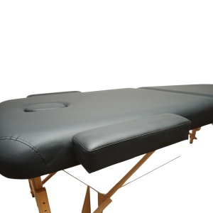 Masa de masaj pliabila portabila 2 zone, cadru lemn, spuma 6cm, inaltime 55-76cm, piele ecologica neagra 60x213cm THOR, THOR, 40TH437 - Img 9