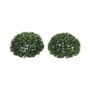 Minge decorativa artificiala verde cu frunze tip buxus 20cm, BK99237 - Img 2
