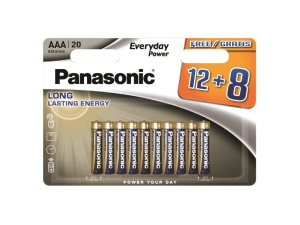 PANASONIC AAA/micro baterii alcaline de lungă durată 1,5 V (20 buc)