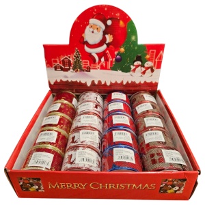 Panglică Crăciun – Roșu cu Auriu, Brăduți & Merry Christmas, 5 cm × 2.80 m - Img 4
