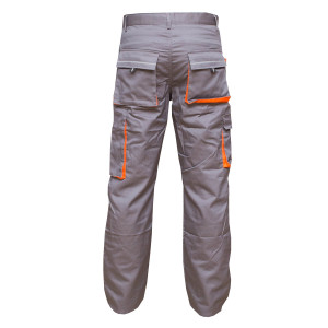 Pantaloni de lucru poliester cu bumbac 235g/m2, gri cu portocaliu marimea 50, Cod: BK77147, Brand: BRECKNER GERMANY - Img 4