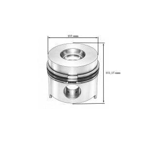 Piston motor echipat Ø103mm Fiat cu segmenti 2.5x2.5x4mm, bolt 34mm si sigurante cod OEM OEM 1909234+1901395,AUTOSPEED, AAB658 - Img 3