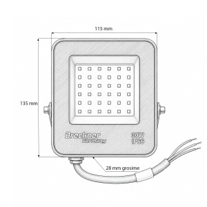 Proiector LED 30W, 220V, 6500K, 2700lm tip Flood 135x115x28mm IP66 Breckner Germany, BK00675 - Img 5