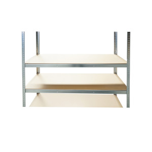 Raft metalic cu 5 polite MDF, 180x120x40cm, 250kg/polita, montaj fara suruburi, galvanizat, Cod: BK92957, Echivalență: DISEG52, Breckner Germany - Img 6