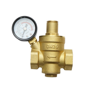 Regulator de reducerea a presiunii apei 3/4-3/4, reglabil cu sita filtrare si manometru DN20 pentru instalatii solare rezidentiale, Cod: DISKN01, Breckner Germany - Img 1