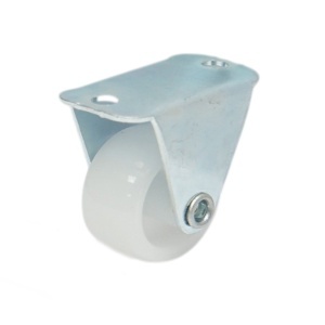 Roata fixa 25x14mm fara frana, polipropilena alba, placa otel 37x19mm 10kg, DISVF91