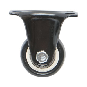 Roata fixa 42x21mm fara frana, PVC negru, placa otel 60x43mm 30kg, DISVG04 - Img 2