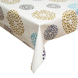 Rola fata de masa decorativa PVC 1.37x20m, grosime 0.18mm, textil 45 g/mp, model cerc multicolor Breckner Germany - Img 3